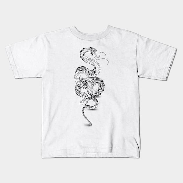 Dark danger snake attack 1 Kids T-Shirt by ngmx